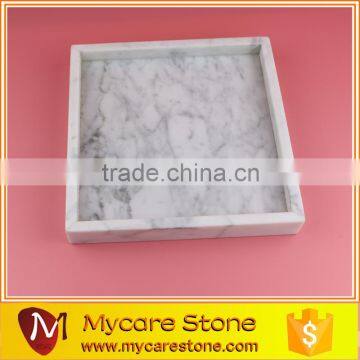 Beautiful 20x20cm carrara white square marble tray