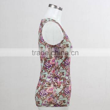 F5S15064 Women Printed Design Tank Top Manufacturing photo-2