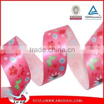 2015 New arrival 100polyester printed ribbon/flower custom printed ribbon