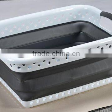 plastic silicone collapsible laundry basket