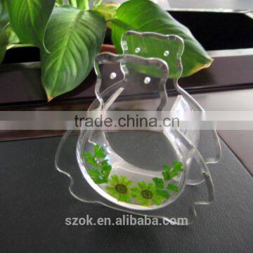 transparent acrylic cartoon shape mini countertop fish tank hot selling