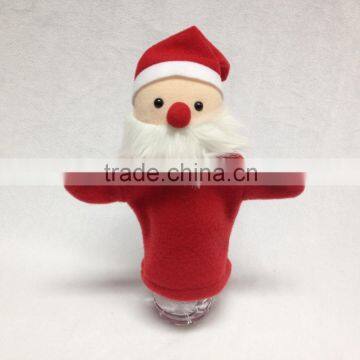 High quality plush cute santa claus hand puppet, plush santa claus toy