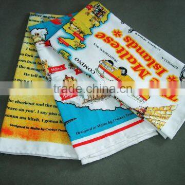 100% cotton kitchen cloth kitchen towel dish cloth with customerized design printed