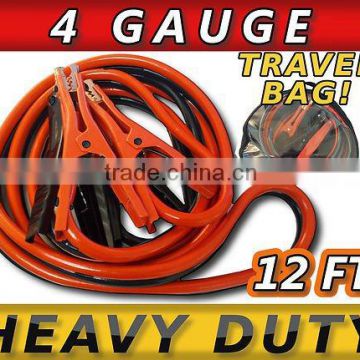 SUPER DUTY 400 amp 4 gauge No Tangle Battery Booster cables 12 feet with FREE travel case Jumper Cables Extra long 12ft