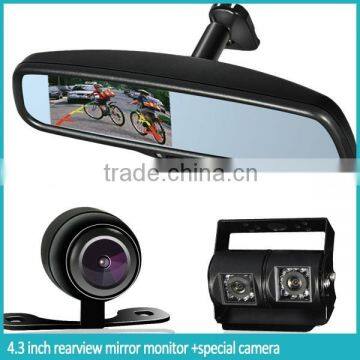 4.3 Inch Rearview Mirror With Parking Assist Rear View Camera Mirror Germid