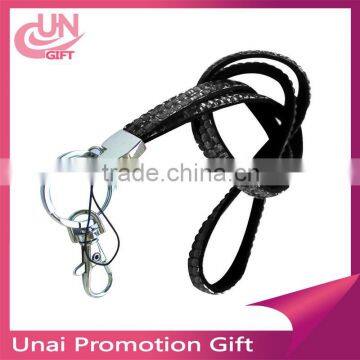 High Quality Black Rhinestone Lanyard Diamante Lanyard ID Card Mobile Phone