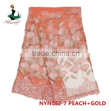 2016 Haniye High Quality Fashion Tulle Lace Fabric Embroidery French Net Lace/NYN52 photo-6