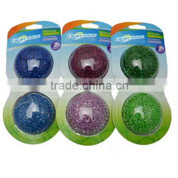 colorful Plastic scouring cleaning ball/ Colorful pp scouring ball for KITCHEN with Card packing