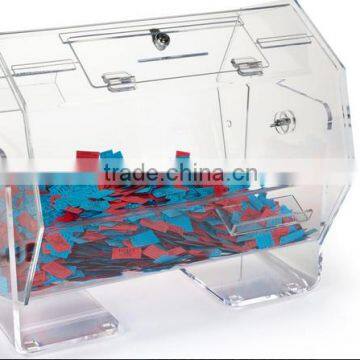 21.5"w Acrylic Raffle Drum with Locking Door, Countertop - Clear