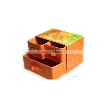 No woven foldable decorative box drawers with three drawers