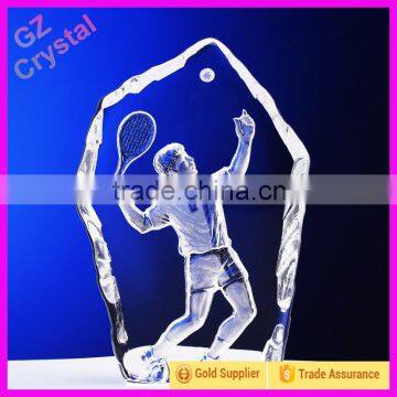 Custom 3D Laser Engraving Crystal Badminton Craft