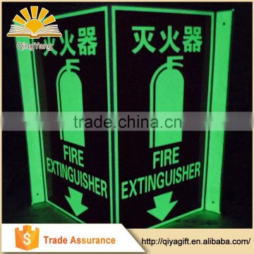 Photoluminescent fire Extinguisher double sided signs