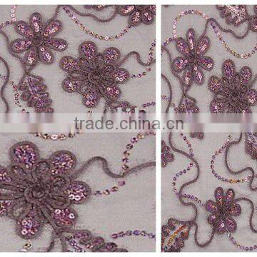 ribbon and spangle embroidery fabric