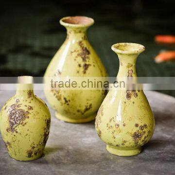 SANTAI MR82 yellow glazed ceramic vases for home decor