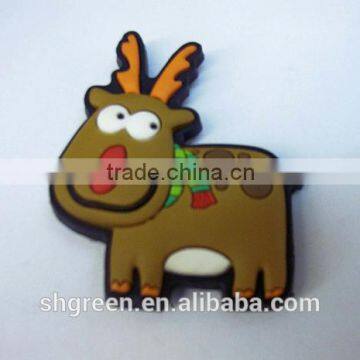 Handmade deer logo silicone rubber label tag