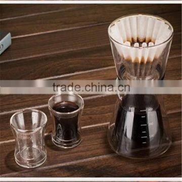 Double wall heat-resistant borosilicate glass coffee pot with calibration and filter hot sale product 300ML