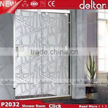 cheap shower cubicle with geometry pattern / free standing shower enclosure tempered glass cost per square foot shower room