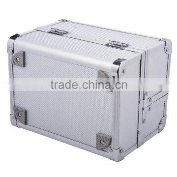 Soozier Professional Mirrored Makeup Artist Cosmetic Travel Mini Case With Pull-Out Trays - Silver photo-2