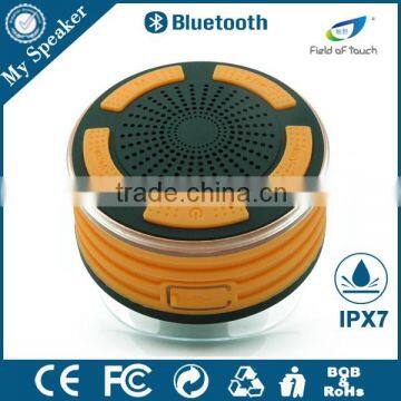 My speaker F013 black with orange new IP67 waterproof bluetooth shower speaker