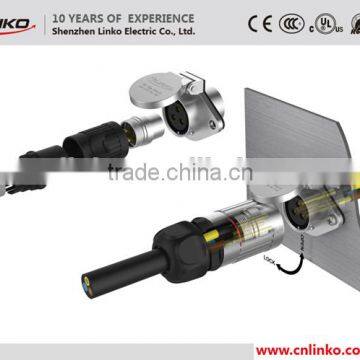 China Waterproof Electrical Male Plug Connector Industrial Female Socket and Plug Plastic Connector With Metal Automatic Cover photo-5