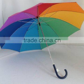 Cheap 10 Ribs Colorful Rainbow Style Long Umbrella
