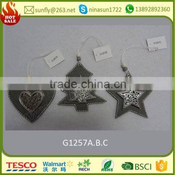 china whosale handmade wooden craft ornaments hanging wooden heart tree star christmas tree ornaments for home decorations