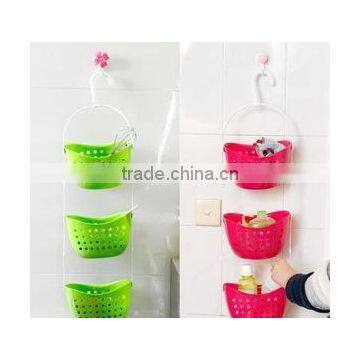 Hanging Drain Holder Sink Basket Bathroom Kitchen Storage Racks Organizers photo-2