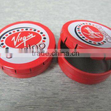New design click clack tin box small round metal tin box , click clack tin box red tin box click clack tin box