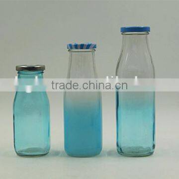 Different size colored glass milk beverage glass bottle