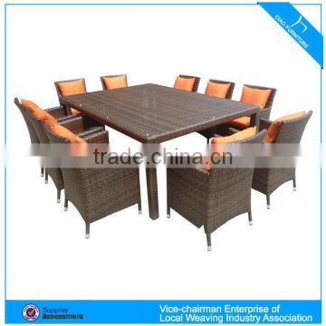 Modern outdoor restaurant furniture large rattan/wicker dining table and chair (2107T+2039C)