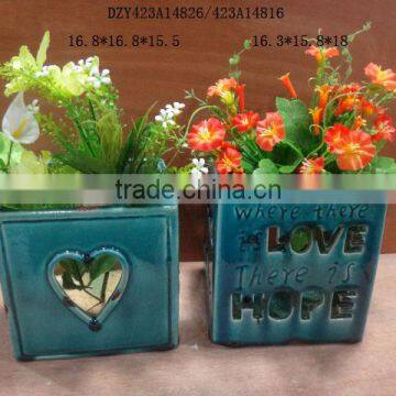 Fancy square vase ceramic flower vase