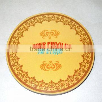 NEW CUTE MDF WOOD COFFEE CUP/MULE MUG COASTER, ROUND WOODEN CRAFT TEA CUP COASTER, photo-2