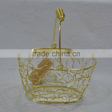 Handmade Metal Wire Storage Basket With Handle photo-4