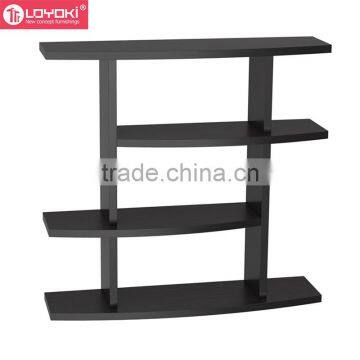 New Design Modern 4 Tier Wave Bookshelf MDF Wood Hall Console Table photo-3