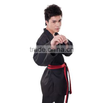 OEM logo famous good reputation factory supply high quality Black taekwondo uniform, taekwondo master uniform