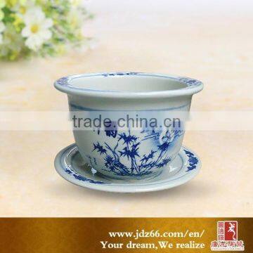 Garden decorative ceramic planter pot with saucer