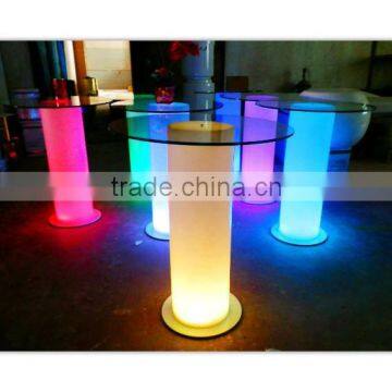 bar Furniture/ CE approved LED bar counter Language Option French /nice small bar furniture /LED mini bar table YM-LBT3030100