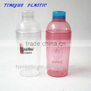 350ml cocktail shaker bottle transparent pink