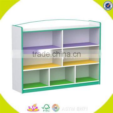 Wholesale Household Design Wooden Toys Storage Shelf for Kids With 5 Plastic Bins 2 Tier Wooden Toys Storage Organizer W08C033 photo-2