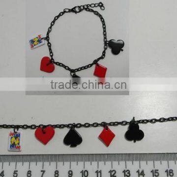 Fashion Design Bracelet, Poker Bracelet, Black Finish Bracelet With Poker Pendant