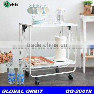 Best sell restaurant Folding Kitchen metal dining Serving trolley cart