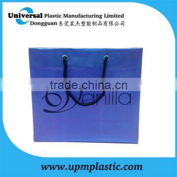 Printed different size cotton rope handle polythene plastic bag for shopping