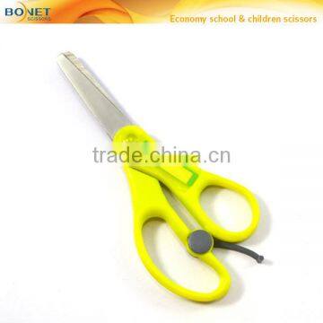 SSC0025 5" school yellow transparent stationery children scissors with name card