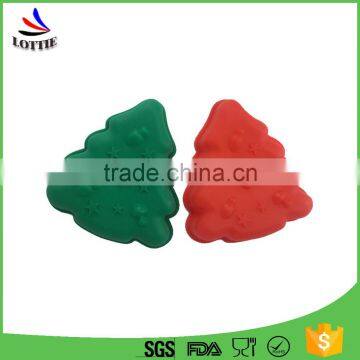 Novelty Green Christmas Tree Shape Eco-Friendly Cake Decorating Tools Silicone Baking Molds