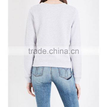 Wholesale Women Relaxed Round Neck Dropped Shoulders Long Sleeves Oversized Cotton Jersey Sweatshirt(DQE0169T) photo-3