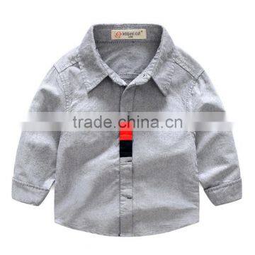 2017 New Design Casual Shirts Oxford Long Sleeve Blouses for 2-8 Years Old Boy photo-3