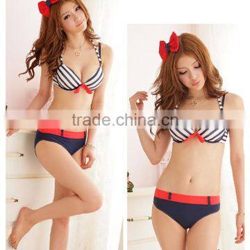 Unique Stripes Design Panties Bra Set Hot Selling photo-4