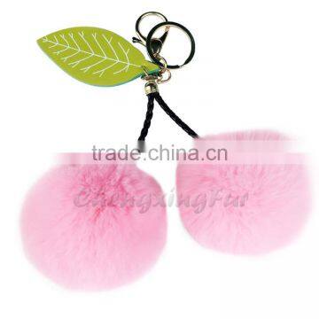 CX-R-56 Wholesale Best Quality Rabbit Fur Strap Chain Keychain Charm For Bag photo-4