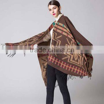 2017 New Fashional Style Women Scarf Cross-shaped Design Imitated Cashmere Material With Tassels Female Trip Cappa photo-2
