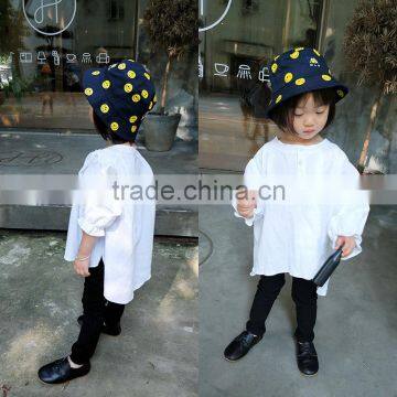 1-6 Years Wholesale 2017 Autumn Cotton Full Sleeves Irregular Girls Blouses (pick Size Color) photo-4